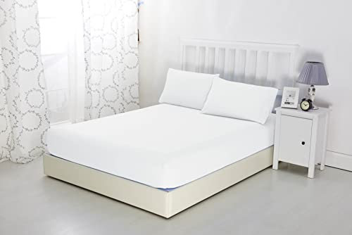 Sonia Linens Home Basic Soft Brushed Microfibre Fitted Sheet - Non Iron Breathable Hypoallergenic Bottom Sheet with Strong Elastic Hem (White, Double)