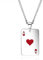 Gilieyer Pik Ass Spielkarte Halskette für Herren, Edelstahl Rock Punk Ass Anhänger Halskette Hip Hop Unisex Schmuck kleines Herz Pokerkarten Anhänger mit 24 Zoll Kette (Rot)