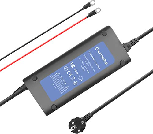 Exmate 14,6 V LiFePO4 Batterieladegerät mit 10A Ausgangsstrom, LiFePO4 Akku Ladegerät 90 % Ladeeffizienz dediziert für Aufladung der Tiefenzyklen 12VLiFePO4 Akkus