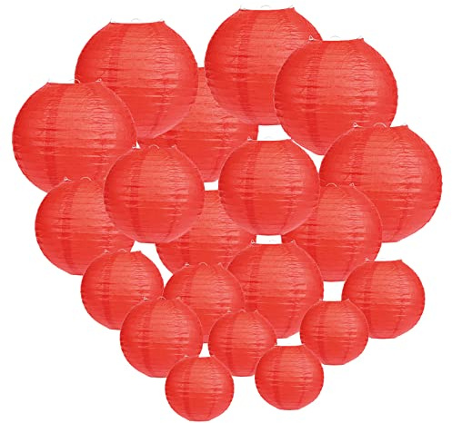 LIHAO 20 PCS Hanging Paper Lanterns 6'' 8'' 10'' 12''