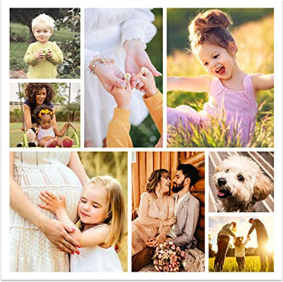 CCWACPP Personalisierte Foto Leinwanddrucke individuelle Collage individuelles Bild auf Leinwand für Oma Familien Haustier Wandbilder 60x60 cm