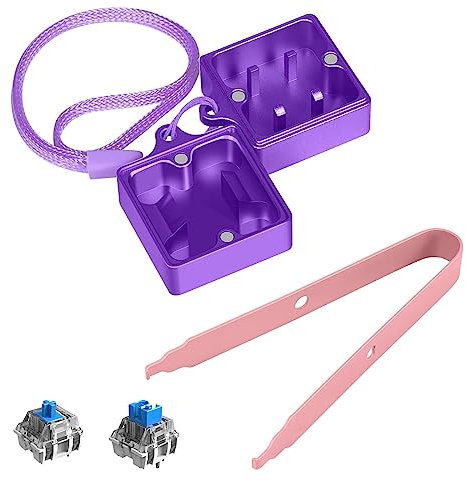 LexonElec Schalteröffner-Set, Schalter Abzieher, Switch Opener aus Aluminium für Cherry MX/Gateron/Kailh Box/Outemu/Akko und Panda Switches Mechanische Gaming-Tastatur mit Metallmagnet - Lila/Rosa