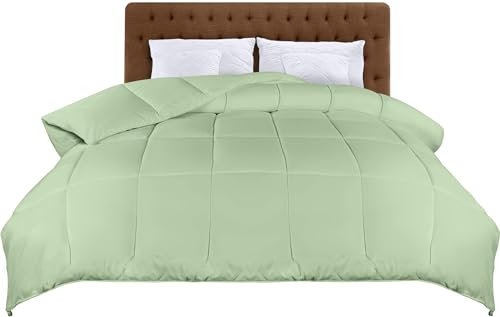 Utopia Bedding Leichte Bettdecke 135 x 200 cm, 4 Jahreszeiten, für Doppelbett, Mikrofaserdecke (Salbeigrün)