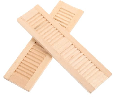 BESTonZON 2St Mini-Jalousien Spielzeug kindererziehung Toy Holzfenster im Maßstab 1:12 Babyzubehör bücherregal deko Kindermöbel Puppenhausmöbel Puppenhauszubehör hölzern Kleines Suite