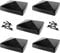 IRONTITE® 5 Pack Metal Fence Post Caps 4x4 Black, Newel Post Cap Fence Toppers to Suit 100mm (4) Square Fence Newel Posts. Protect Your Posts with This Pyramid Fence Post Protector (Black)