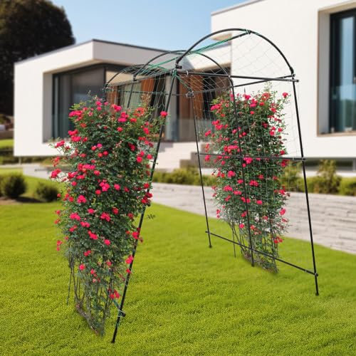 Rosenbogen Metall Torbogen, 115x183x230 cm, Pflanzen Klettern Rankgitter Rankbogen Gartenbogen Deko Garten Bodenhalterung