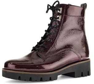 Gabor Damen Schnürstiefeletten, Frauen Stiefeletten,uebergangsstiefel,schnürboots,Winterstiefeletten,warm,Burgund(Flau/Gold),39 EU / 6 UK