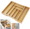 HSHa Cutlery Drawer Organiser, Expandable Cutlery Trays for Kitchen Drawers, 6 to 8 Compartment Cutlery Utensil Drawer Organiser, Bamboo Extendable Cutlery Tray