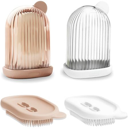 Lot de 2 étuis à savon de voyage, porte-savon portable pour salle de bain, douche, gymnase, école, camping, randonnée (blanc et rose)