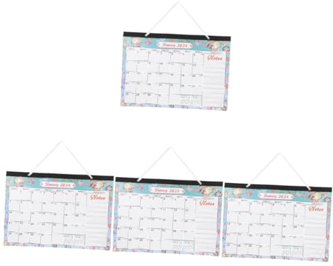 TEHAUX 4stücke Monatlicher Wandkalender Stabiler Kalender Für Familie Mit Feiertagen Einfacher Planung Und Notizen Hängender Englischer Terminplaner Für Zuhause Und Büro