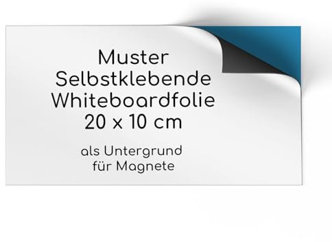 Magstick Muster Ferrofolie Whiteboard-Folie selbstklebend I 20 x 10 cm I flexibel beschreibbar abwischbar I Haftgrund für Magnete I in weiß I mag283
