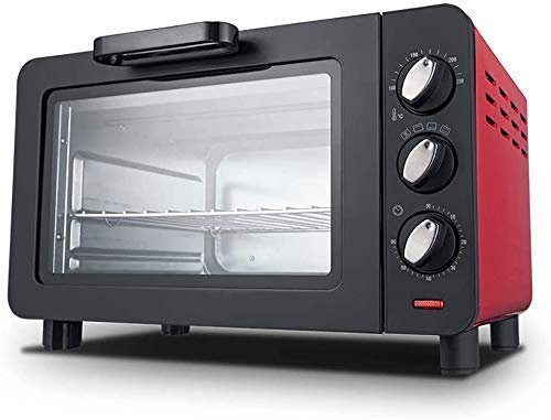 Mini Oven,Convection Countertop Toaster Oven Small Electric Oven Household Baking Small Oven 15 Liter Electric Oven Three-Layer Card Design Purple Useful (Red)