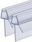 QOROCO Lot de 2 bandes d'étanchéité de porte de douche de 100 cm pour verre de 4 à 6 mm, couvre un écart jusqu'à 20 mm - Joint d'étanchéité en caoutchouc et plastique pour bas de porte de douche