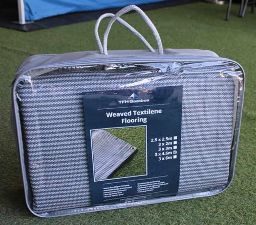 TFH Gazebos Premium Heavy Duty Textilene Flooring - Breathable, Waterproof & Eco-Friendly, Protective Indoor & Outdoor - Gazebo, Marquees, Awning, Camping Tents, Festival & Shows (2.5m x 4m)