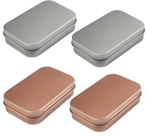 HDGSAFD 4 Stück Metall Leer, Kleiner Artikelspeicherbox, Multifunktions-Blechschachtel, Praktische Mini-Aufbewahrungsbox Im Freien, Kreative Flip-Speicherbox.