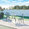 casa.pro Set de Bistrot 3 Pièces avec Table Ronde et 2 Chaises Ensemble de Meuble de Jardin Balcon Patio Terrasse Trou de Parasol Capacité 120 kg en Fonte d'Aluminium Gris Foncé avec Patine Verte