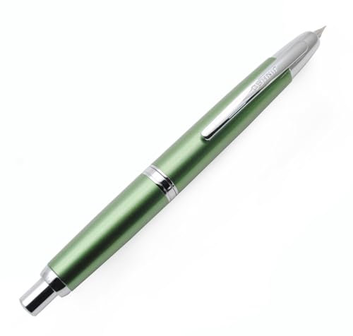 JINHAO 10 Press Fountain Pen Retractable Metal Pen with Ink Converter (Fine Nib, Pine Green)