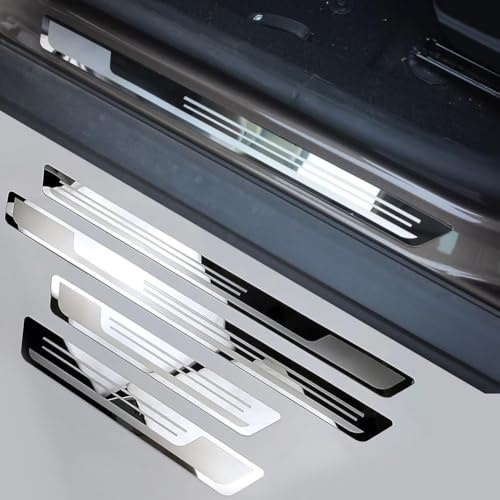 BDWXJP 4 pcs Car Door Sill Protector Strips for Toyota CHR C-HR 2016-2021 2022 2023, Stainless Steel Threshold Kick Plates Scuff Guard Styling Decoration Accessory