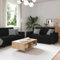 MOBCANT 2-TLG. Sofagarnitur mit Kissen Schwarz Stoff Wohnlandschaft Couch Modulares Sofa Polstergarnitur für Büro Wohnzimmer Hotel Schlafzimmer