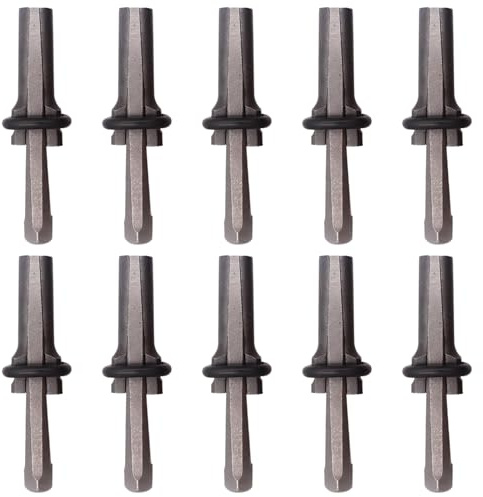 10 Pcs Heavy Duty Stone Splitter, 0.6 in Rock Splitting Wedges, Hardened Steel Hand Tools for Stone, Concrete, Rock Splitting with Wedge and Feather