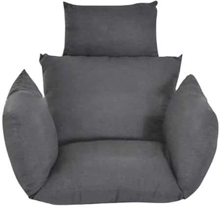 SMELEYOU Egg Chair Cushion Replacement, Thicken Soft Polyester Egg Swing Cushion with Headrest and Handrail, Swing Chair Pad for Backyard Deck Garden Outdoor, Grey