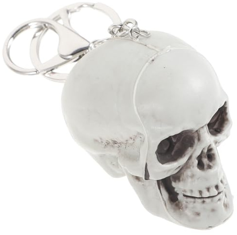 AKOOSY Porte-clés Tête de Mort Punk en Alliage Métallique, Pendentif Bague Crâne Halloween, Accessoire Paquet et Clés, Design Original pour Fête et Usage Quotidien, Présent