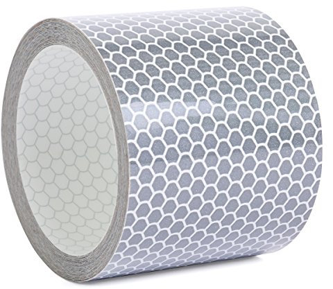 Motoking Reflektorband mit Wabenmuster für mehr Schutz & Sicherheit in der Dunkelheit - Länge und Farbe wählbar - 50m Meter lang, 5cm breit - Weiß