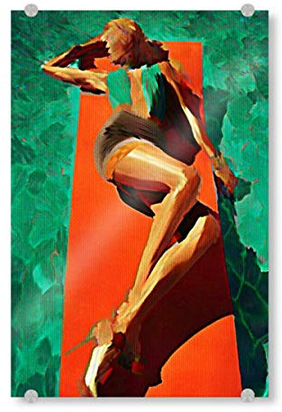 artboxONE Acrylglasbild 120x80 cm Fashion Sun Bathing Bild hinter Acrylglas - Bild Luftmatratze Beine Beine