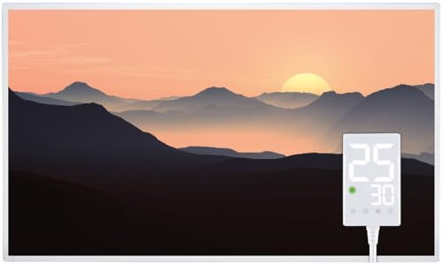 Heidenfeld Infrarotheizung HF-HP105 | 𝟭𝟬 𝐉𝐀𝐇𝐑𝐄 𝐆𝐀𝐑𝐀𝐍𝐓𝐈𝐄 - 600 Watt - Bis 16 m² - Infrarot Heizkörper - Elektroheizung mit Thermostat - Überhitzungsschutz (600 Watt, Sonnenaufgang)