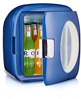 Mini Fridge, 9L Compact Cooler Warmer Car Refrigerator Dual-Use for Car/Home, Traveling And Camping,Navy