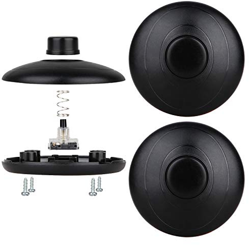 Helunsi 3-Pack Floor Lamp Foot Switch, Round Black Step Switch