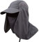 G-LIKE Herren Damen Sonnenschutz Kappe - Unisex Outdoor Sonnenhut Sommer UV-Schutz Anglerhut Gartenhut Fischerhut Baseballkappe Basecap mit Gesichtsschutz Nackenschutz Faltbar Abnehmbar (Dunkelgrau)