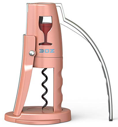 Premium Quality Vertical Lever Corkscrew Wine Bottle Opener with Foil Cutter (ROSE PINK)