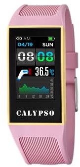 CALYPSO Montre modèle K8502 / 1 de la Collection SMARTWATCH, boîtier 23,80/41,30 mm avec Bracelet en Caoutchouc Rose pour Femme K8502/1