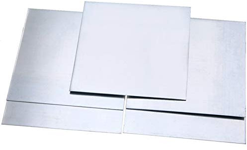 Shuxiang-Chapa de Metal Placa de Alta pureza Pura Zinc Placa de Hoja de Metal de 0,5 mm de Espesor 100mmx100mm for Herramientas eléctricas, 5pcs, para Guitarra, jardín, Soldadura