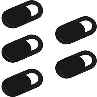 Vegena 5 Piezas Cubierta Webcam, Camera Cover, Webcam Cover Slider, Camara Movil para Macbook Pro, iPad, Smartphones, Ordenador(Negro)