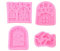 Lot de 4 moules en silicone pour décoration de gâteaux en forme de nain de fée, de jardin, de maison, d'escargot, de fondant, de bonbons, de chocolat, de desserts, de glaçons, d'argile, de biscuit,