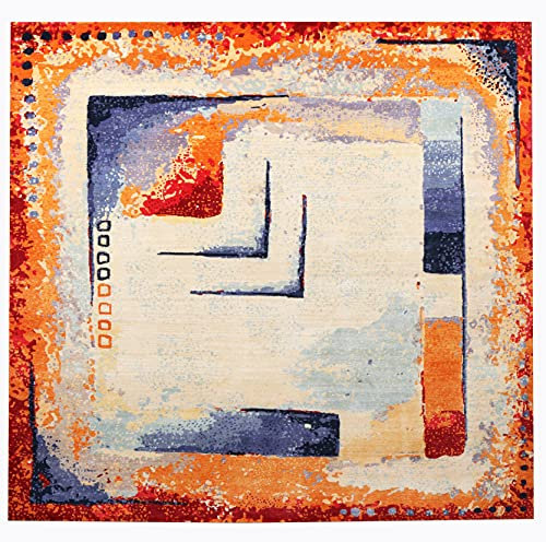 Ripper Multi Gabbeh Quadratisches Muster 200 x 200 cm Traditionelles handgeknüpftes modernes Design Teppich & Teppich
