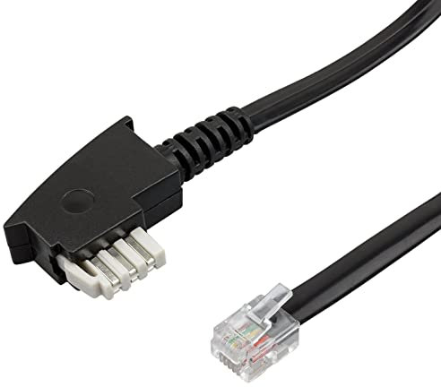 ecabo 15m Modular Verlängerung – Telefonverlängerungskabel - Telefonkabel - TAE N-Stecker auf RJ12 Western-Stecker - 6P6C - 15m - schwarz