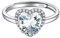 ChicSilver 925 Sterling Silber Fingerring für Damen Ring mit Herz Diamant Gebursstein Mädchen verstellbarer Fingerring mit Zirkonia Einstellbar Engagement Ring Silber Herz Schmuck für Ehefrau