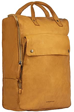 Schoolmaster by Harolds Backpack Rucksack Daypack Damen Herren Leder - amber washed