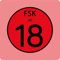 Aufkleber Hinweis Alterseinstufung „FSK ab 18“ Symbol Schild Folie selbstklebend rot | 5-40cm Made in Germany, Größen Name: 30x30cm