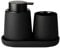 Schwarz Badezimmer Set Umlaca Bathroom Accessories,3-teiliges Zubehör Enthält 350ml Seifenspender,320ml Zahnputzbecher und Seifenschale,Geeignet für Bad,Waschbecken