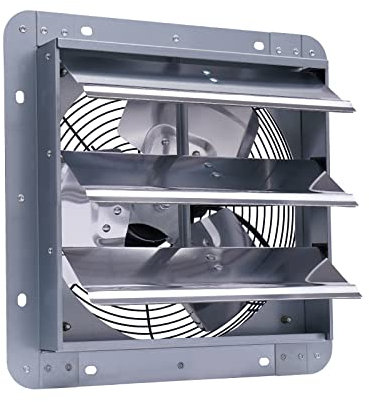TIXBYGO Badlüfter 300mm Wandlüfter 1520 m³/h 56W Metall Ventilator Einbaulüfter Axial Verschluss Abluftventilator für Kühlung, Heimgebrauch, Lüftung und Abluftgebläse