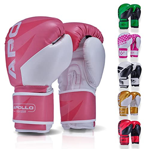 Apollo Boxhandschuhe Männer aus PU Leder | Thai Boxhandschuhe Damen und Herren | für Boxsack, Training, Sparring, Fitness, MMA Handschuhe | Kickbox Handschuhe | Boxing Gloves 12/14/16oz.