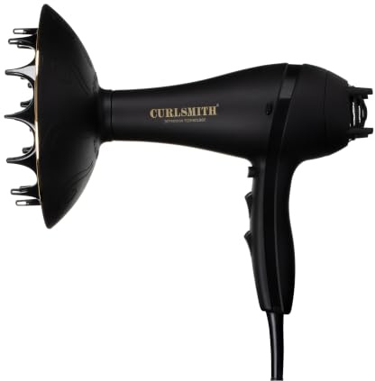 Curlsmith - Defrizzion Hair Dryer with Extra Large Diffuser, for Curly Hair, Reduce Frizz, 3 Speeds, 4 Heat Settings, Infared, Ceramic Heat for Fast Drying