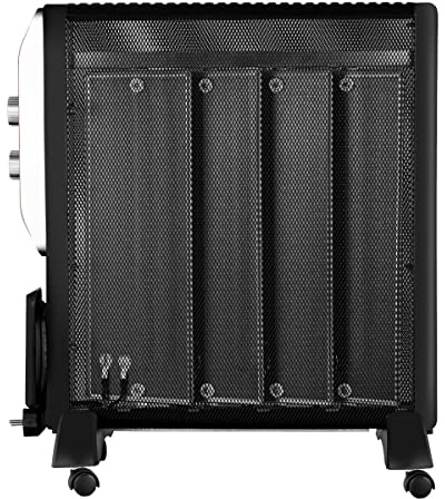 VALE Micathermic Heater HY-200A - 2000W - schwarz | 2 Leistungsstufen 1000/2000W - nur 4,1 kg leicht - 4 Rollen, Überhitzungsschutz