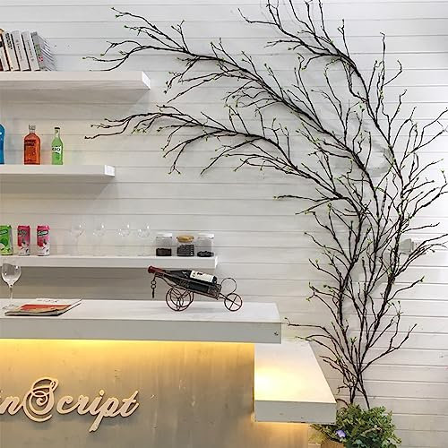 118 inch Malleable Artificial Floral Tree Branches Twigs Vines Rattan Cherry Blossom Trunk Ivy Grapevines Wall Fake Hanging Plants Willow Grapevine Garland for Wedding Arch Jungle Halloween Decoration