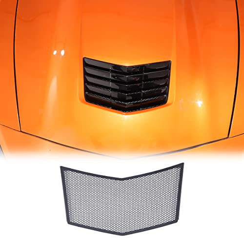 Cubierta de protección de rejilla de entrada de aire para capó de coche de metal negro para Corvette C7 2014-2019, cubierta de motor antibloqueo
