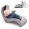 RELAX4LIFE Chaise Paresseuse Rembourré avec Dossier 90°-180°et Oreiller, Fauteuil au Sol Pliable en Surface Suède, Convient au Bureau, Lire, 175 x 55 x 20CM (Gris)